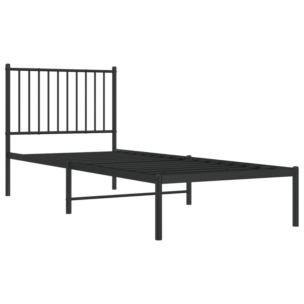 vidaXL Metallinen sängynrunko päädyllä musta 80x200 cm hinta ja tiedot | Sängyt | hobbyhall.fi