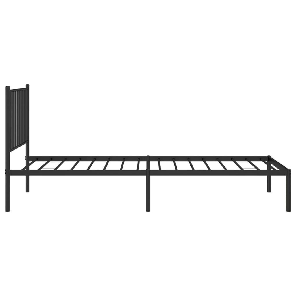 vidaXL Metallinen sängynrunko päädyllä musta 80x200 cm hinta ja tiedot | Sängyt | hobbyhall.fi