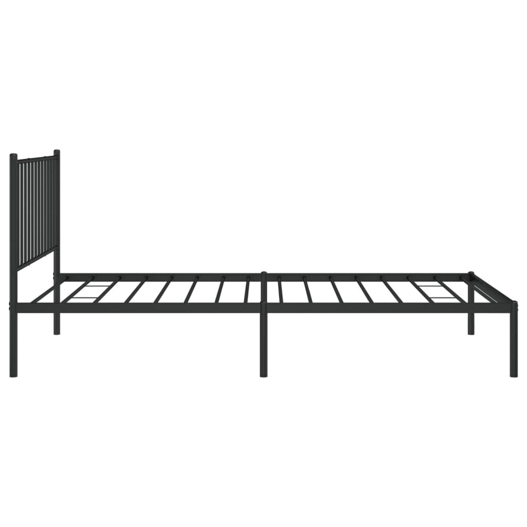 vidaXL Metallinen sängynrunko päädyllä musta 100x200 cm hinta ja tiedot | Sängyt | hobbyhall.fi