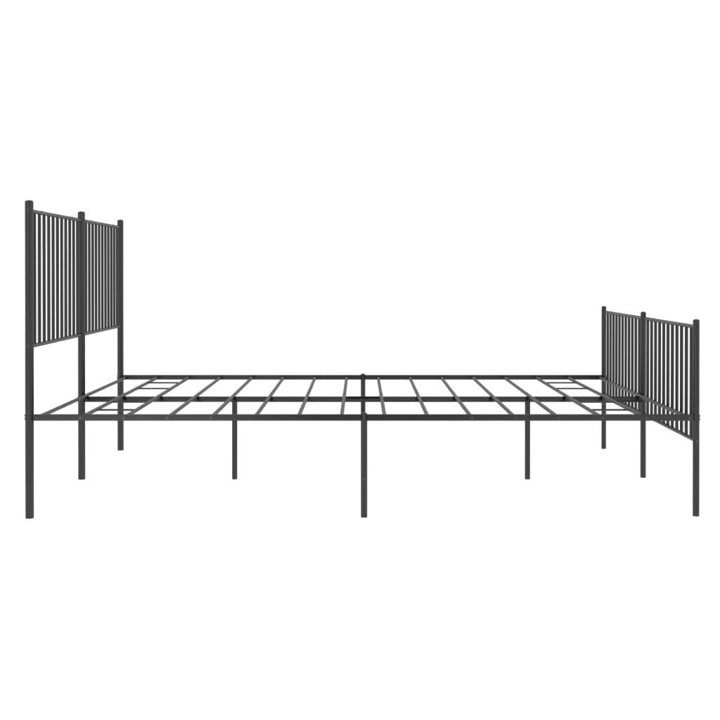 vidaXL Metallinen sängynrunko päädyillä musta 180x200 cm hinta ja tiedot | Sängyt | hobbyhall.fi