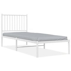 vidaXL Metallinen sängynrunko päädyllä valkoinen 75x190 cm hinta ja tiedot | Sängyt | hobbyhall.fi