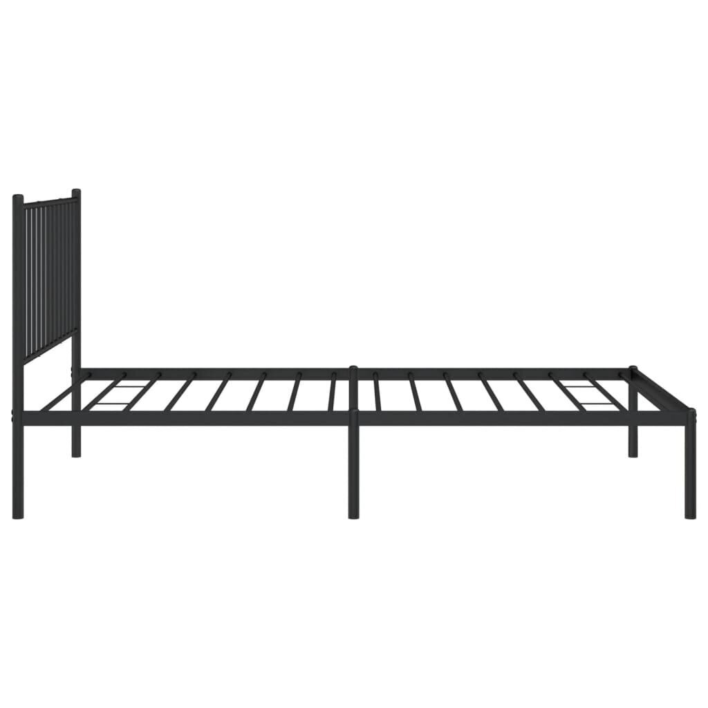 vidaXL Metallinen sängynrunko päädyllä musta 100x190 cm hinta ja tiedot | Sängyt | hobbyhall.fi