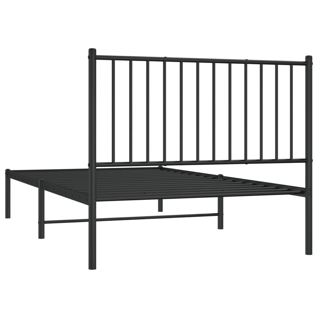 vidaXL Metallinen sängynrunko päädyllä musta 100x190 cm hinta ja tiedot | Sängyt | hobbyhall.fi