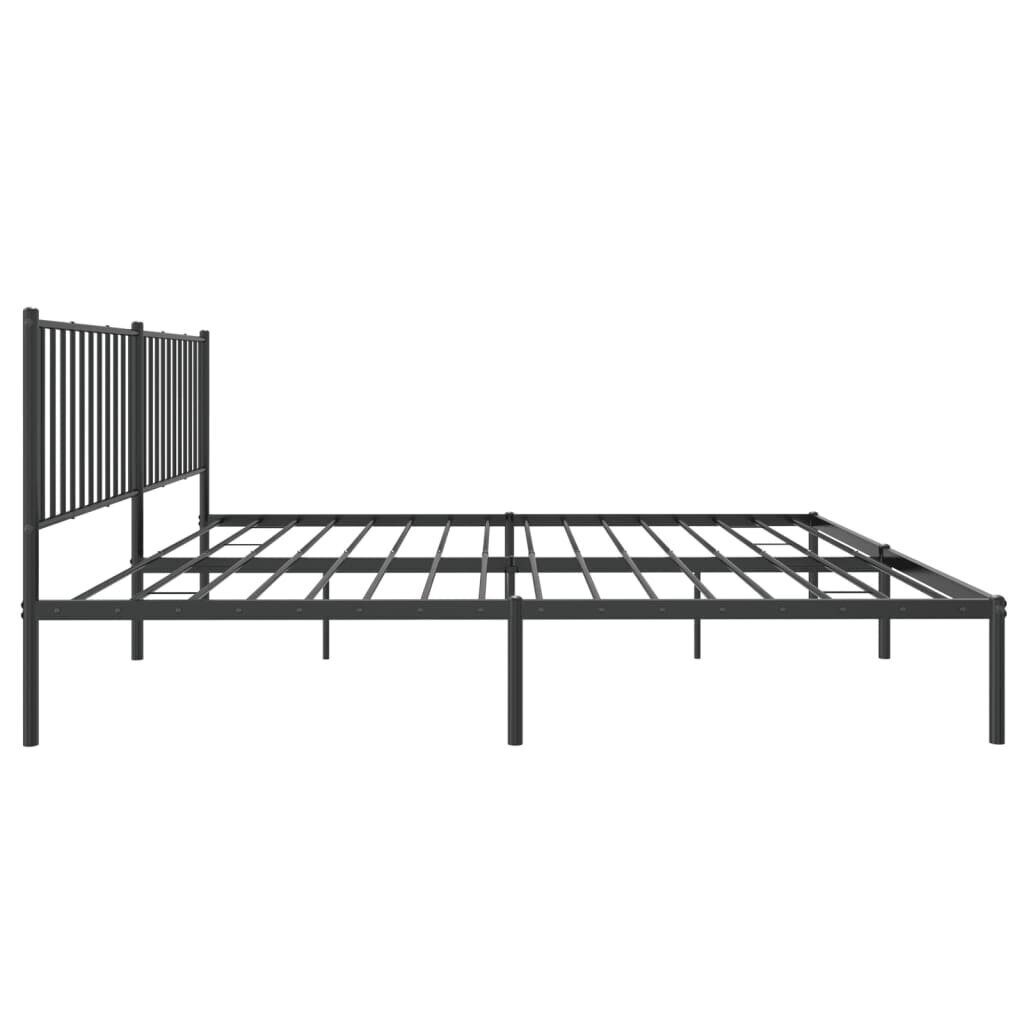 vidaXL Metallinen sängynrunko päädyllä musta 180x200 cm hinta ja tiedot | Sängyt | hobbyhall.fi