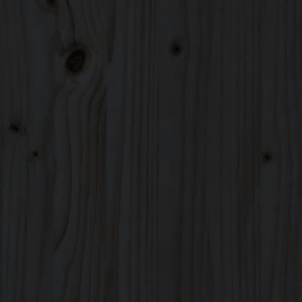vidaXL Sängynrunko päädyillä musta 120x200 cm täysi puu hinta ja tiedot | Sängyt | hobbyhall.fi