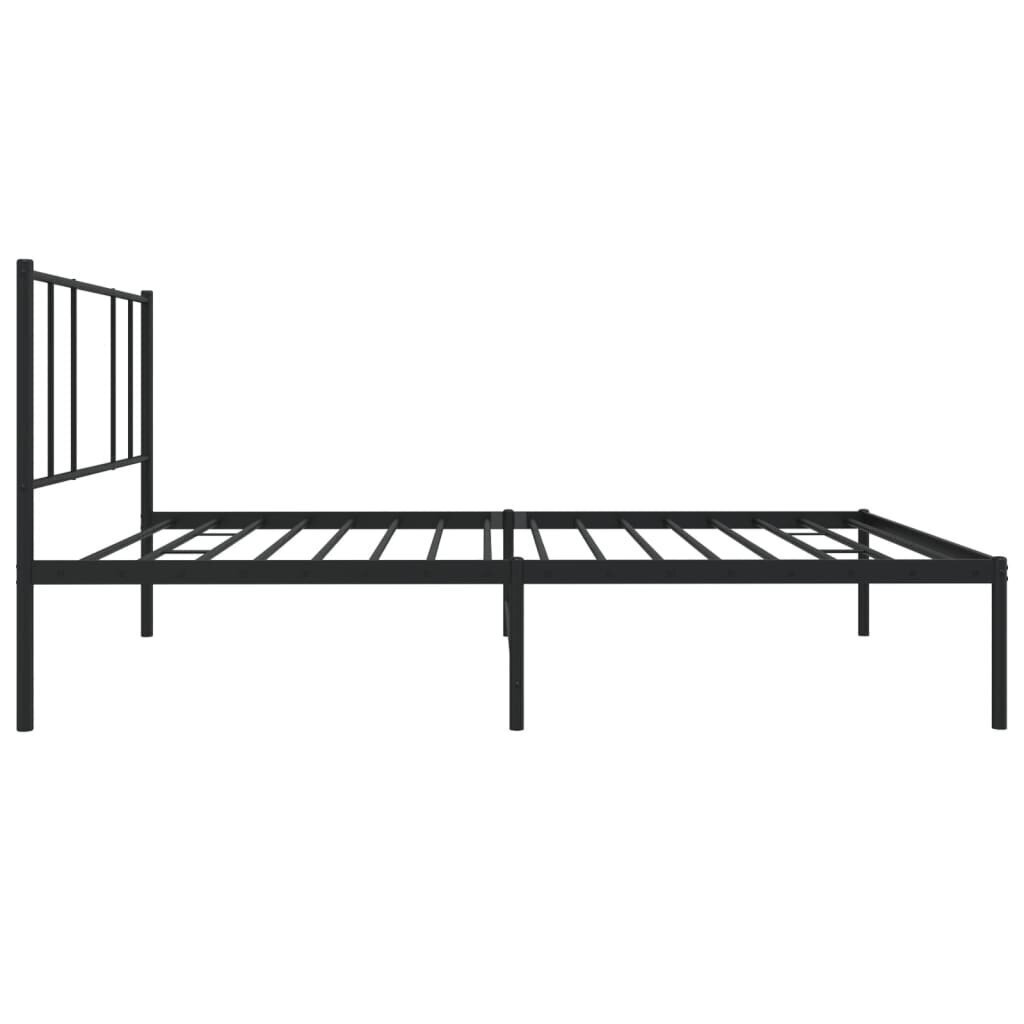 vidaXL Metallinen sängynrunko päädyllä musta 90x190 cm hinta ja tiedot | Sängyt | hobbyhall.fi