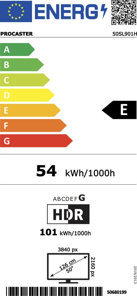 ProCaster 50SL901H hinta ja tiedot | Televisiot | hobbyhall.fi