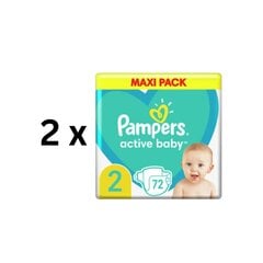 Vaipat Pampers Active Baby Maxi Pack koko 2, 72 kpl x 2 hinta ja tiedot | Vaipat | hobbyhall.fi