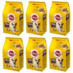 Pedigree pienirotuisille aikuisille koirille siipikarjalla ja vihanneksilla, 6x2 kg hinta ja tiedot | Koiran kuivaruoka | hobbyhall.fi