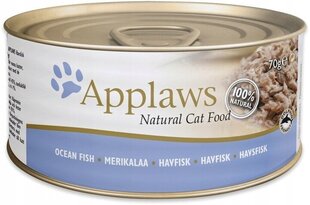 Applaws Cat Tin Ocean Fish ravinto aikuisille kissoille kalan kanssa, 72x70g hinta ja tiedot | Kissanruoka | hobbyhall.fi