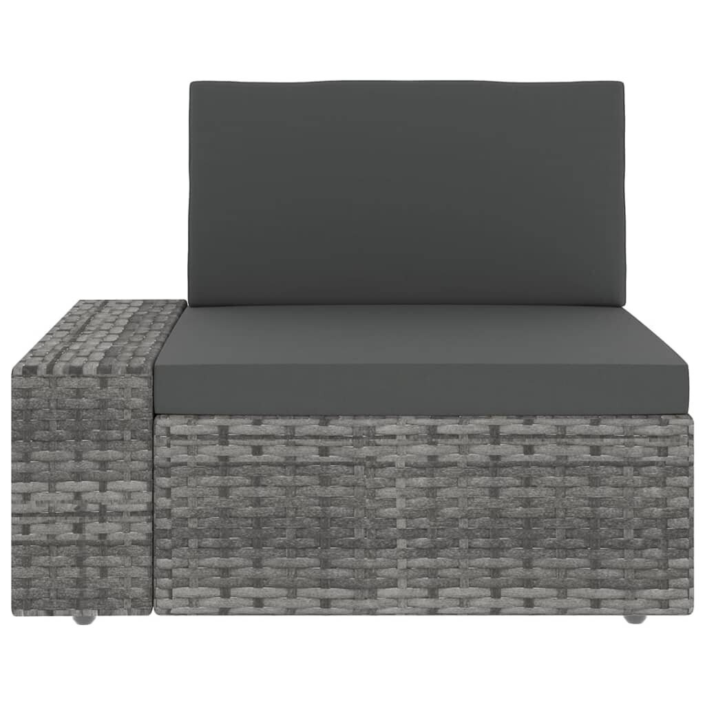 vidaXL 9-osainen Puutarhasohvasarja tyynyillä harmaa polyrottinki hinta ja tiedot | Puutarhakalusteet | hobbyhall.fi