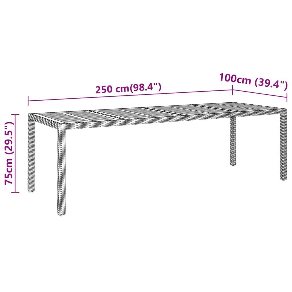 vidaXL 11-osainen Ulkoruokailuryhmä musta polyrottinki hinta ja tiedot | Puutarhakalusteet | hobbyhall.fi