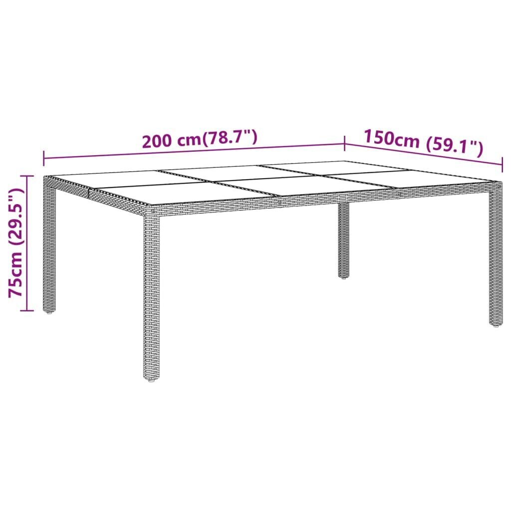 vidaXL 11-osainen Ulkoruokailuryhmä musta polyrottinki hinta ja tiedot | Puutarhakalusteet | hobbyhall.fi