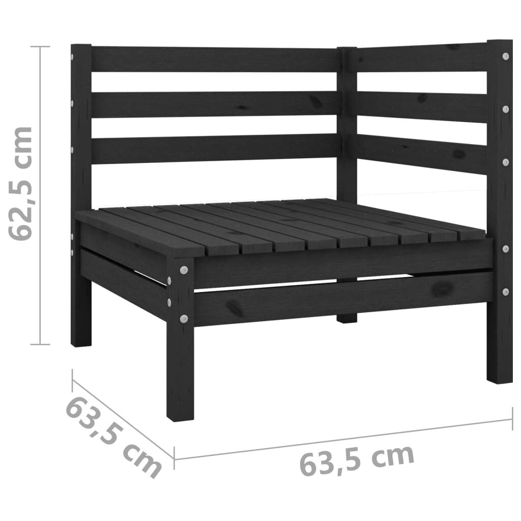 vidaXL 11-osainen Puutarhasohvasarja musta täysi mänty hinta ja tiedot | Puutarhakalusteet | hobbyhall.fi