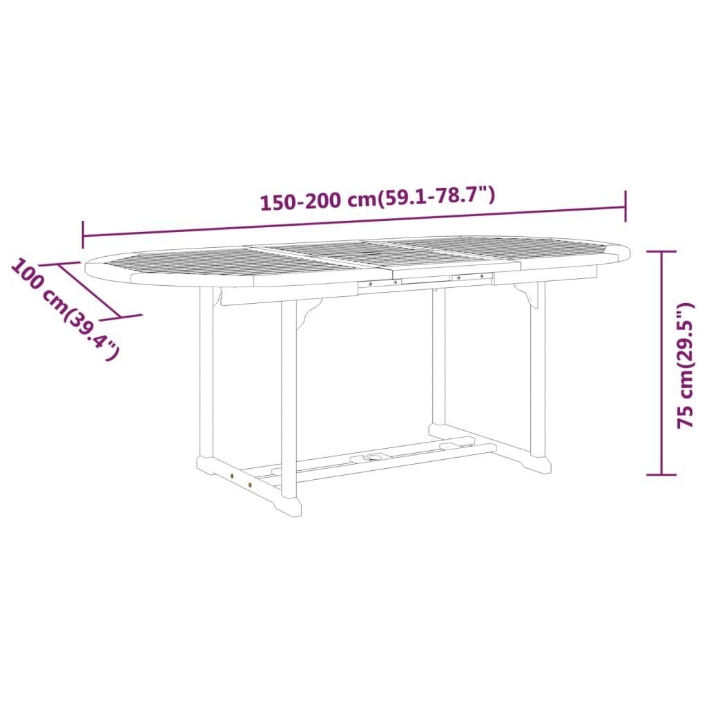 vidaXL 7-osainen Puutarharuokaryhmä täysi eukalyptuspuu hinta ja tiedot | Puutarhakalusteet | hobbyhall.fi