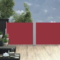 vidaXL Sisäänvedettävä sivumarkiisi 140x1000 cm punainen hinta ja tiedot | Aurinkovarjot ja markiisit | hobbyhall.fi