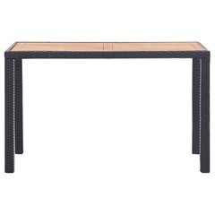 vidaXL Puutarhapöytä musta ja ruskea 123x60x74 cm täysi akaasia hinta ja tiedot | Puutarhapöydät | hobbyhall.fi
