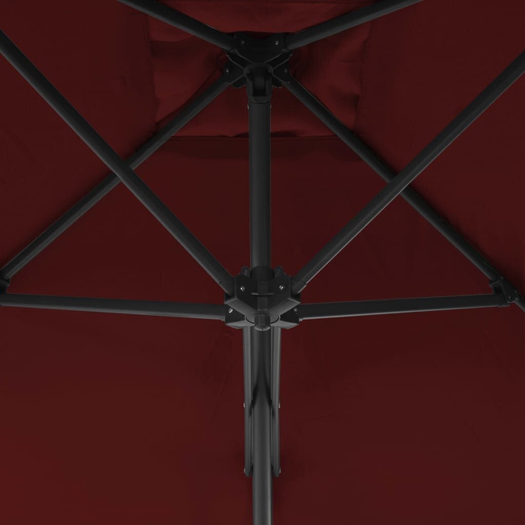 vidaXL Aurinkovarjo terästangolla viininpunainen 300x230 cm hinta ja tiedot | Aurinkovarjot ja markiisit | hobbyhall.fi