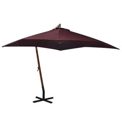 vidaXL Riippuva päivänvarjo tangolla viininpunainen 3x3 m täysi kuusi hinta ja tiedot | Aurinkovarjot ja markiisit | hobbyhall.fi