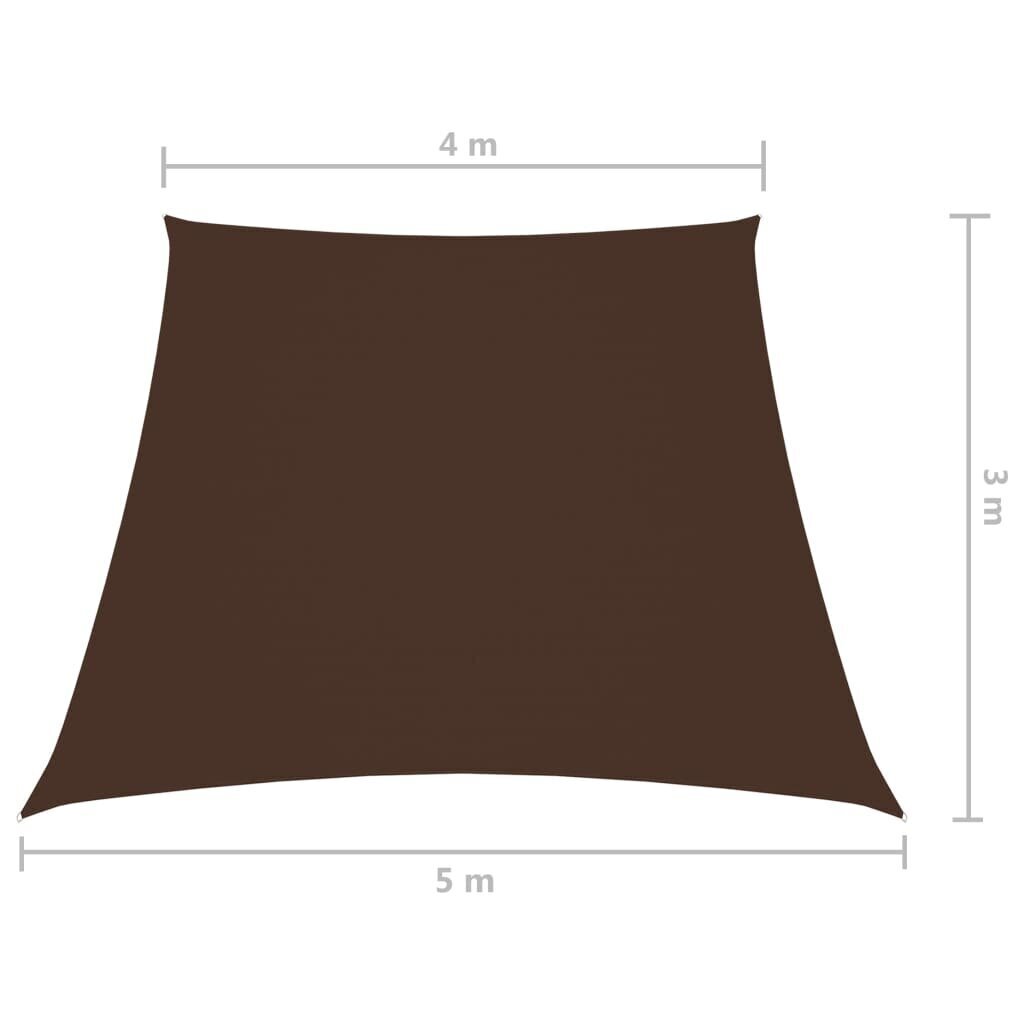 vidaXL Aurinkopurje Oxford-kangas puolisuunnikas 3/5x4 m ruskea hinta ja tiedot | Aurinkovarjot ja markiisit | hobbyhall.fi