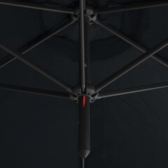 vidaXL Tupla-aurinkovarjo terästanko musta 600 cm hinta ja tiedot | Aurinkovarjot ja markiisit | hobbyhall.fi