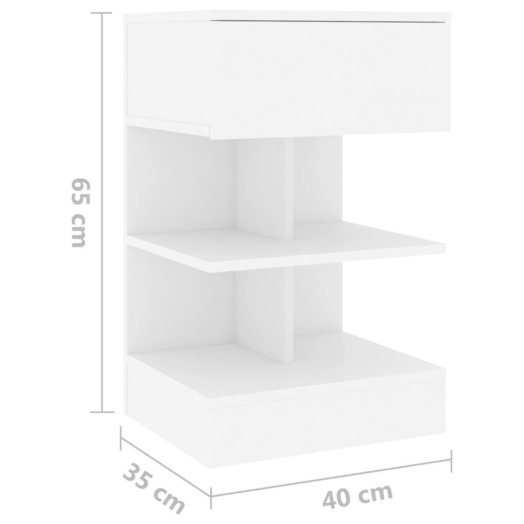 vidaXL Yöpöytä valkoinen 40x35x65 cm lastulevy hinta ja tiedot | Yöpöydät | hobbyhall.fi