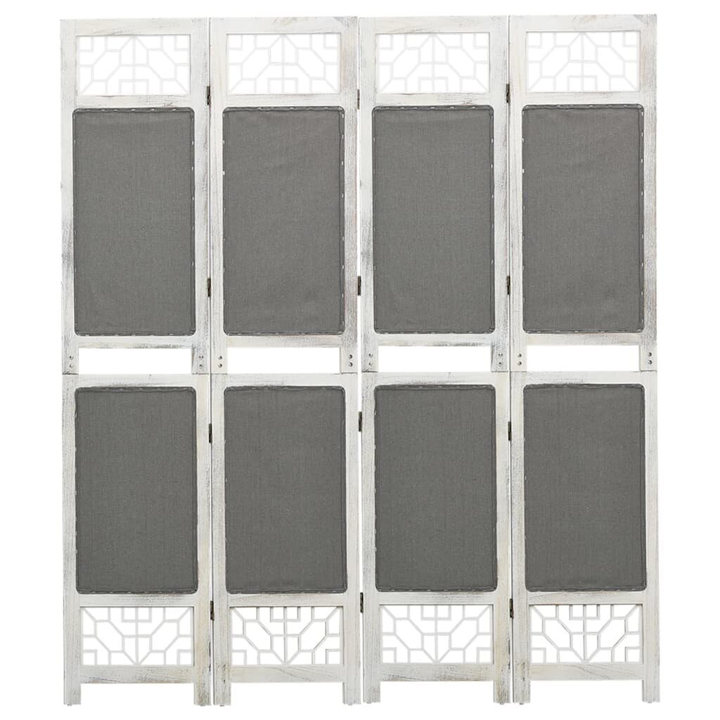 338555 vidaXL 4-Panel Room Divider Grey 140x165 cm Fabric hinta ja tiedot | Sermit ja tilanjakajat | hobbyhall.fi