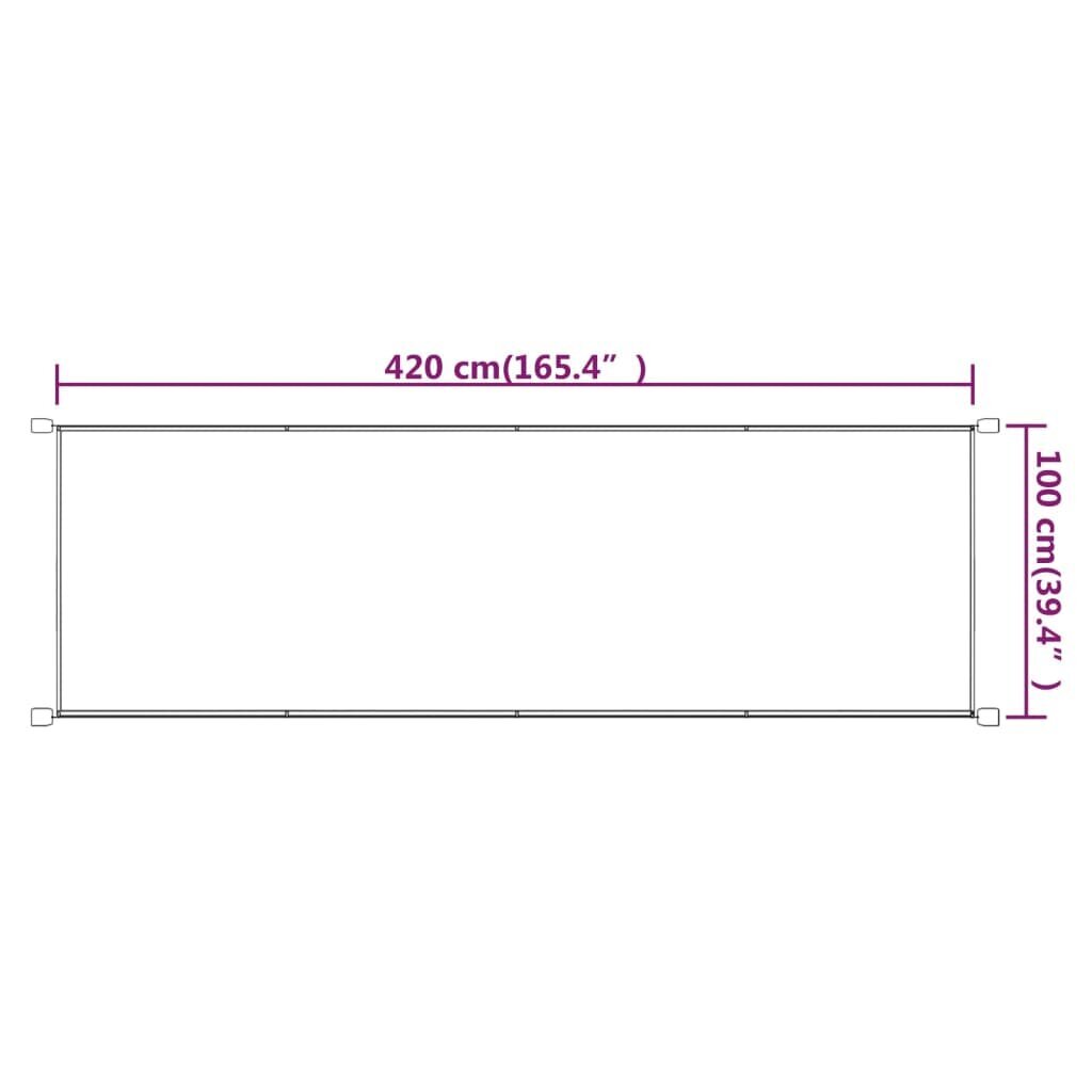 vidaXL Pystymarkiisi harmaanruskea 100x420 cm Oxford kangas hinta ja tiedot | Aurinkovarjot ja markiisit | hobbyhall.fi