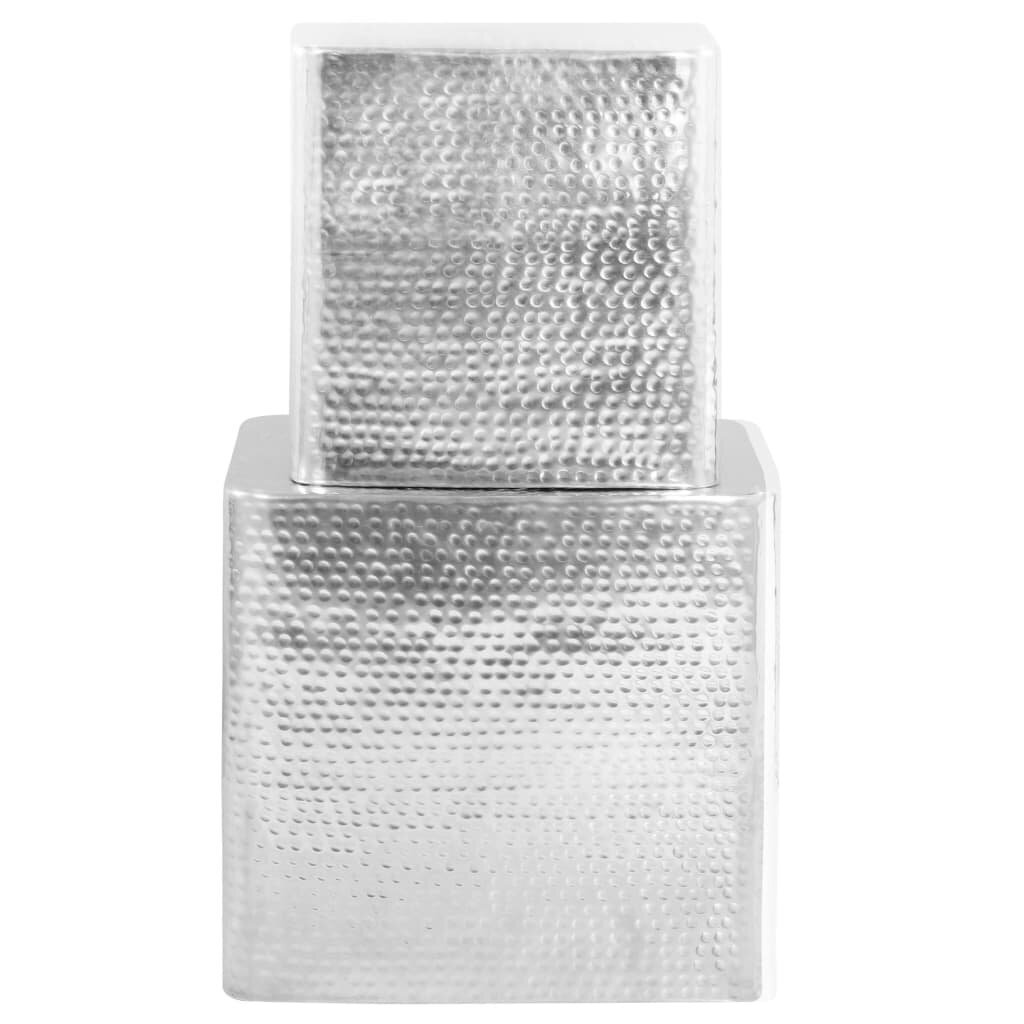 vidaXL Sohvapöydät 2 kpl hopea alumiini hinta ja tiedot | Sohvapöydät | hobbyhall.fi