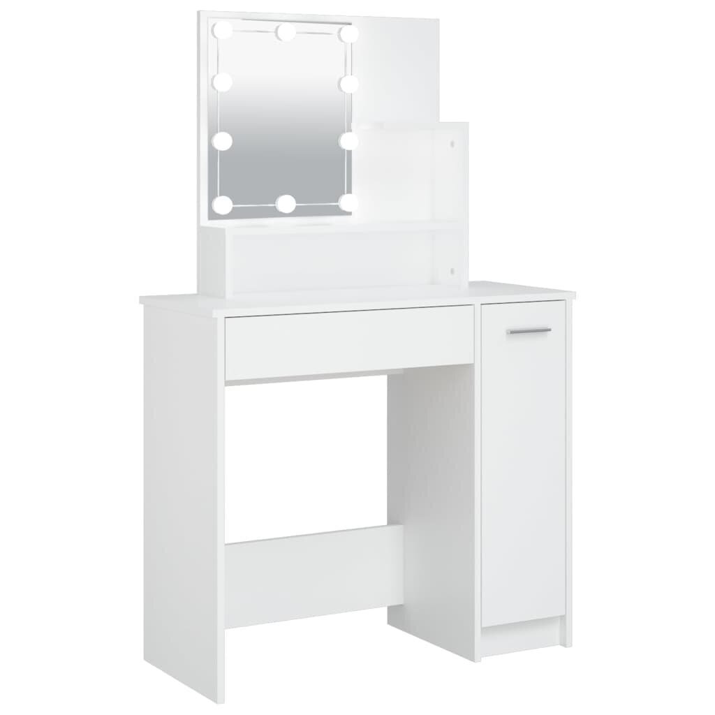 VidaXL Peilipöytä LED-valoilla valkoinen 86,5x35x136 cm hinta ja tiedot | Peilipöydät | hobbyhall.fi