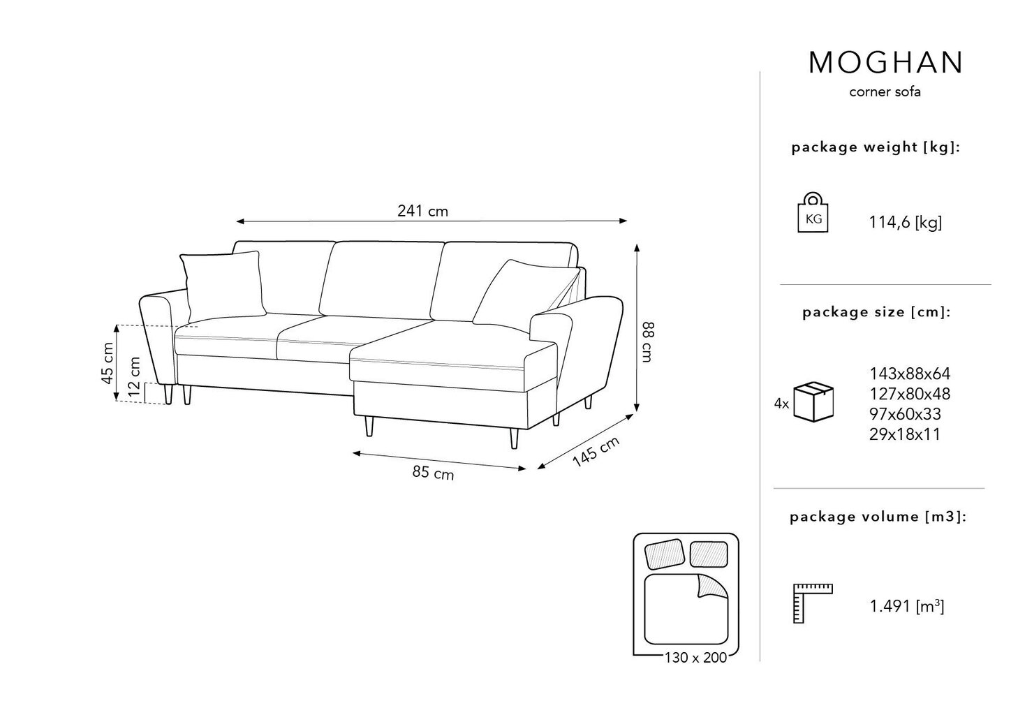 Pehmeä kulmasohva Micadoni Home Moghan 4S-V, tummanharmaa hinta ja tiedot | Kulmasohvat ja divaanisohvat | hobbyhall.fi