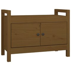 vidaXL Eteisen penkki hunajanruskea 80x40x60 cm täysi mänty hinta ja tiedot | Kenkäkaapit ja -hyllyt | hobbyhall.fi