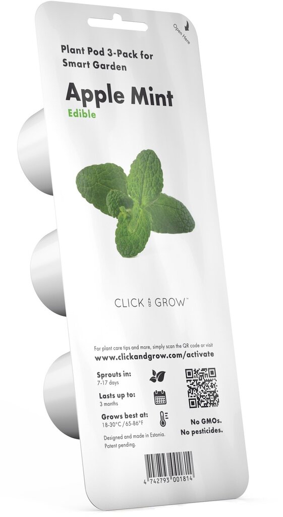 3 tuotteen paketti, Click & Grow Smart Garden -täyttö Apple Mint 3kpl hinta ja tiedot | Sisäpuutarhat ja kasvilamput | hobbyhall.fi