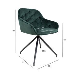 2 tuotteen paketti, Tuoli BRIT, tummanvihreä sametti hinta ja tiedot | Ruokapöydän tuolit | hobbyhall.fi