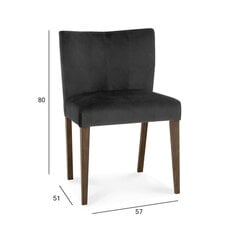 2 tuotteen paketti, Tuoli TURIN 57x51xK80cm, tummanharmaa samettikangas, tummat tammijalat hinta ja tiedot | Ruokapöydän tuolit | hobbyhall.fi