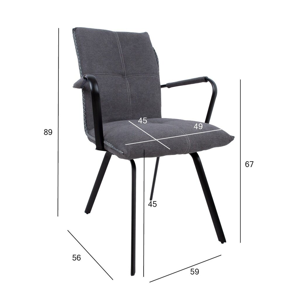 2 tuotteen paketti, Tuoli EDDY käsinojilla, harmaa hinta ja tiedot | Ruokapöydän tuolit | hobbyhall.fi