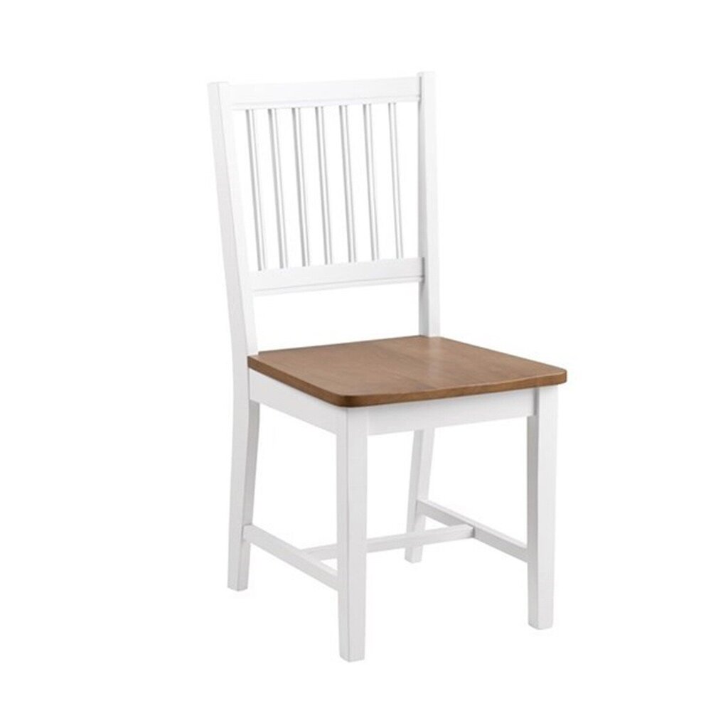 2 tuotteen paketti, Tuoli BRISBANE 43x51xH89,5cm, materiaali: kumipuu, väri: valkoinen, viimeistely: tammipetsattu, lakattu hinta ja tiedot | Ruokapöydän tuolit | hobbyhall.fi