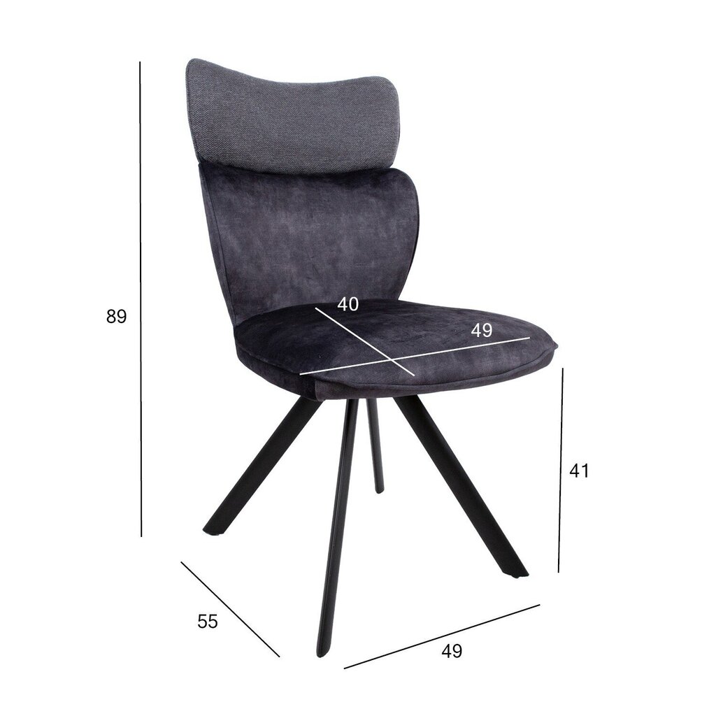 2 tuotteen paketti, Tuoli EDDY, tummanharmaa sametti hinta ja tiedot | Ruokapöydän tuolit | hobbyhall.fi