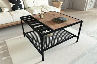 Sohvapöytä, Asir, 80x45x80 cm, vaaleanruskea/musta hinta ja tiedot | Sohvapöydät | hobbyhall.fi