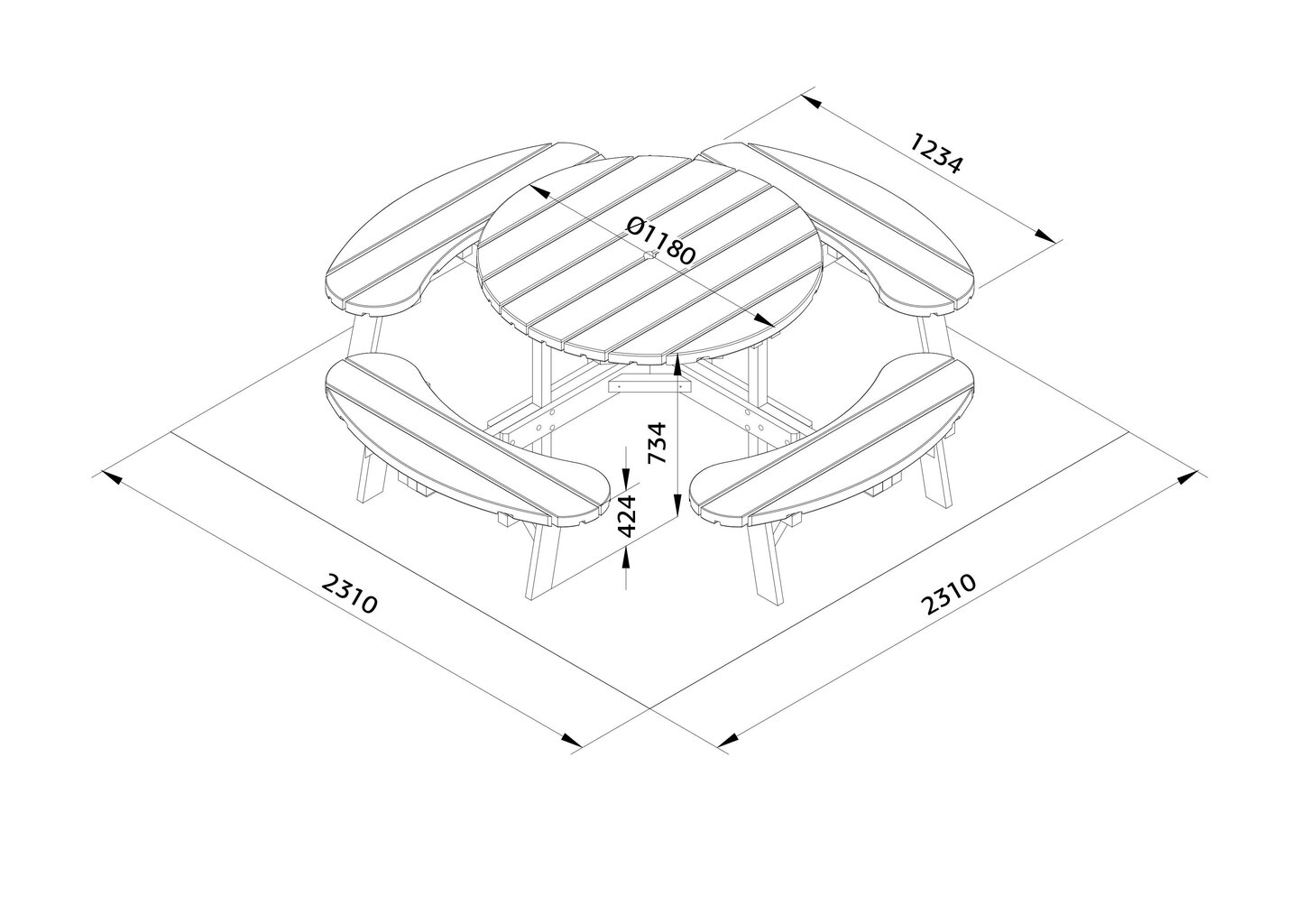 Ulkokalusteryhmä Oskari painekyllästetty, vihreä hinta ja tiedot | Puutarhapöydät | hobbyhall.fi