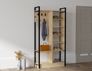 Eteinen setti, Asir, 90x180x33 cm, beige/musta hinta ja tiedot | Eteisen kalusteryhmät | hobbyhall.fi