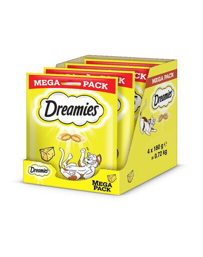 Dreamies Mega juustolla, 4 x 180g hinta ja tiedot | Kissan herkut | hobbyhall.fi