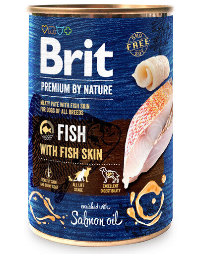 Brit Premium by Nature su žuvies oda, 400 g hinta ja tiedot | Koiran märkäruoka | hobbyhall.fi