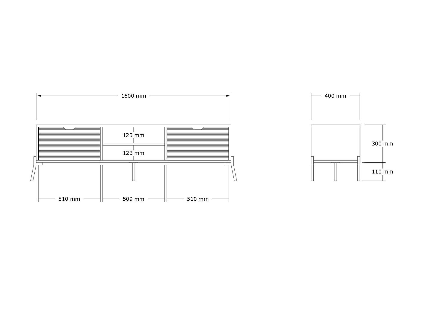 TV-taso, Asir, 160x41x40 cm, ruskea/valkoinen hinta ja tiedot | TV-tasot | hobbyhall.fi