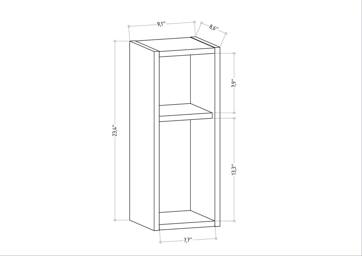 Yöpöytä, Asir, 23,2x22x59,6 cm, valkoinen hinta ja tiedot | Yöpöydät | hobbyhall.fi