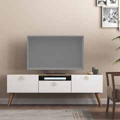 TV-taso, Asir, 140x54x35 cm, ruskea/valkoinen hinta ja tiedot | TV-tasot | hobbyhall.fi