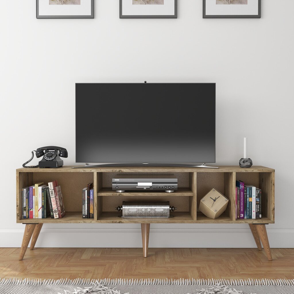 TV-taso, Asir, 160x57,6x35 cm, ruskea hinta ja tiedot | TV-tasot | hobbyhall.fi