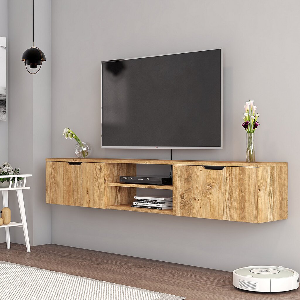 TV-taso, Asir, 160x30x30 cm, ruskea hinta ja tiedot | TV-tasot | hobbyhall.fi