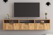 TV-taso, Asir, 160x35x30 cm, vaaleanruskea hinta ja tiedot | TV-tasot | hobbyhall.fi