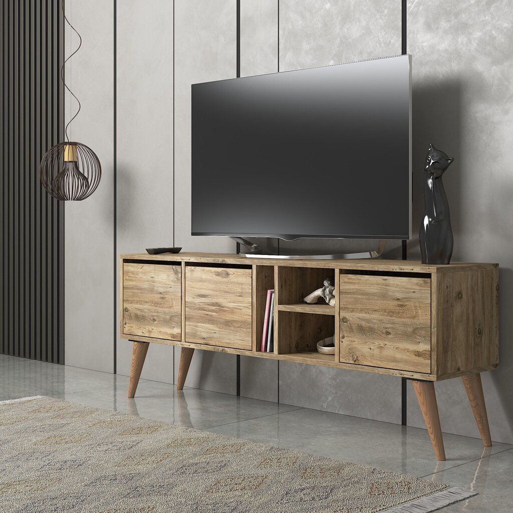 TV-taso, Asir, 150x57,6x35 cm, ruskea hinta ja tiedot | TV-tasot | hobbyhall.fi